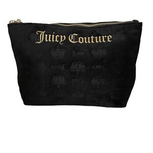 NWOT Juicy Couture Black Cosmetic Bag with Gold Branding